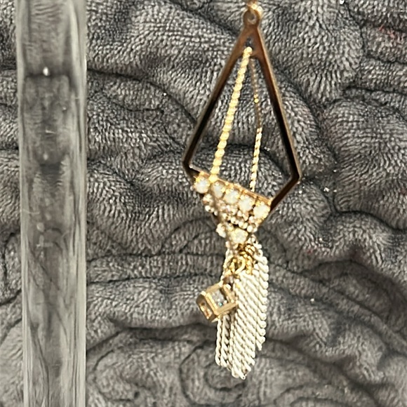 Designer Diamond in Diamond Opal Crystal with Fringe Earrings-Boutique - Picture 5 of 8